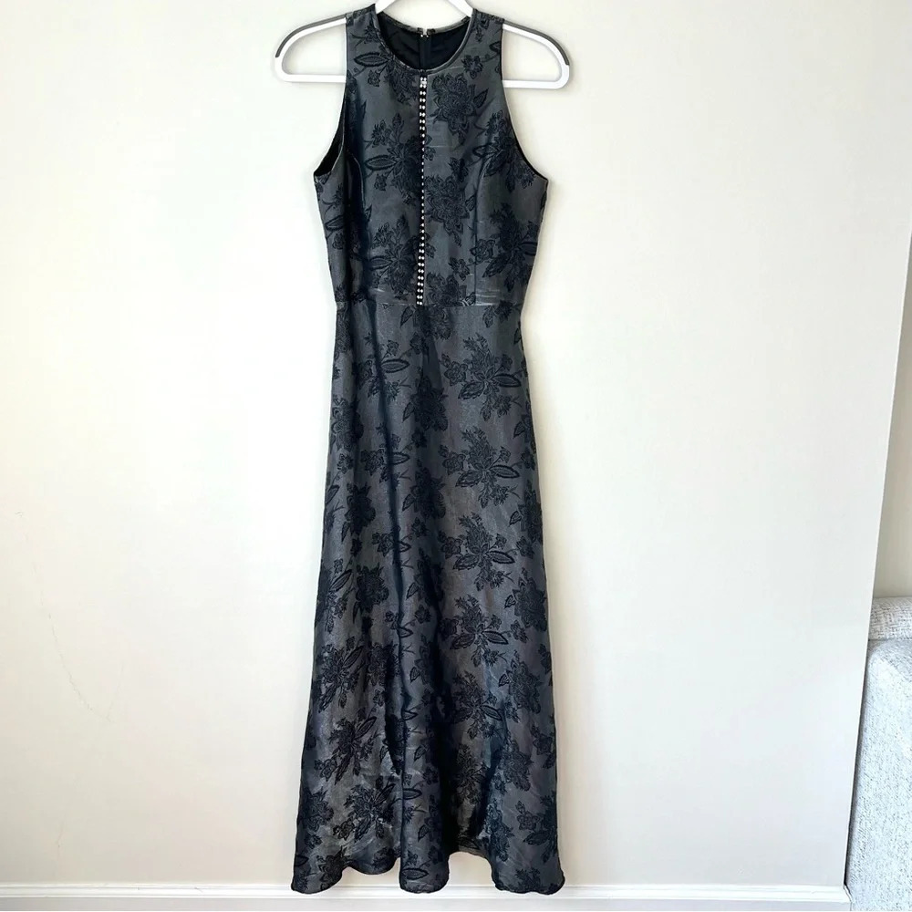 Vintage Jessica McClintock Floral Maxi Dress
